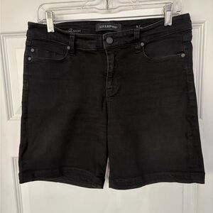 Liverpool Black Jean Shorts Classic Style